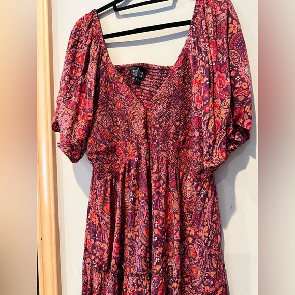 Angie Red and Pink Floral Mini Dress - Picture 3 of 6